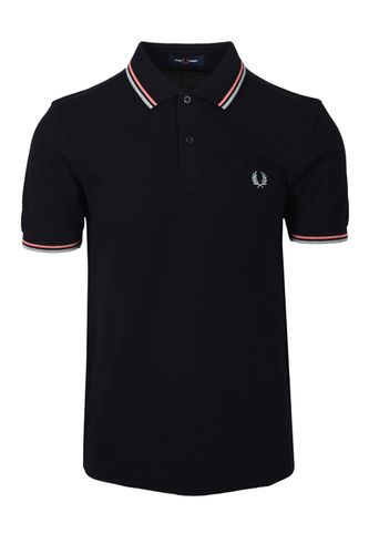 Twin Tipped Polo Shirt /Coral Heat/Silver Blue Size: S - Fred Perry - Modalova