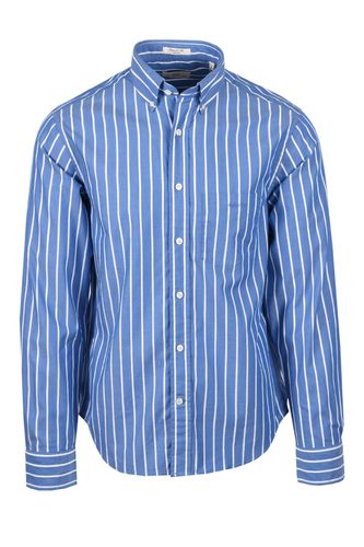 Reg Poplin Stripe Long Sleeved Shirt Lapis Size: SIZE M - Gant - Modalova