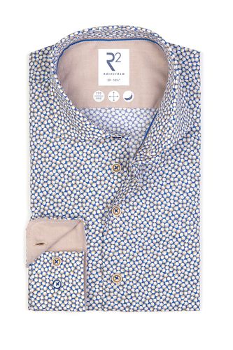 Cut Away Collar Long Sleeved Shirt Patterned Size: 15/38 - R2 - Modalova