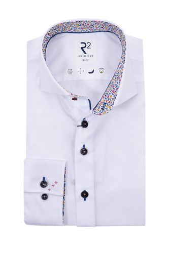 Cutaway Collar Shirt Trimmed With Micro Liberty Print White Size: 1 - R2 - Modalova