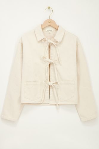Beigefarbene Jeansjacke mit Schleifen | - My jewellery - Modalova