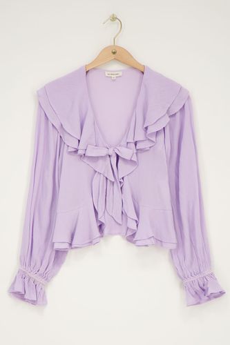 Lilafarbene Rüschenbluse mit Schleife | - My jewellery - Modalova