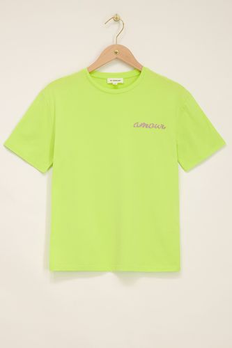 Mintgrünes T-Shirt"Amour"mit Perlen | - My jewellery - Modalova