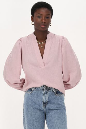 Chemisier en mousseline rose pâle avec lurex | - My jewellery - Modalova