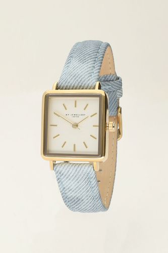 Quadratische Uhr mit Denim-Armband | - My jewellery - Modalova