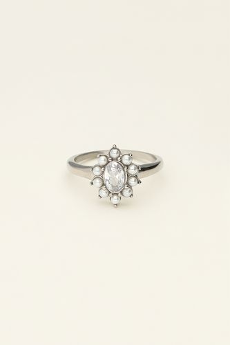 Ring mit transparentem Stein und Perlen | - My jewellery - Modalova