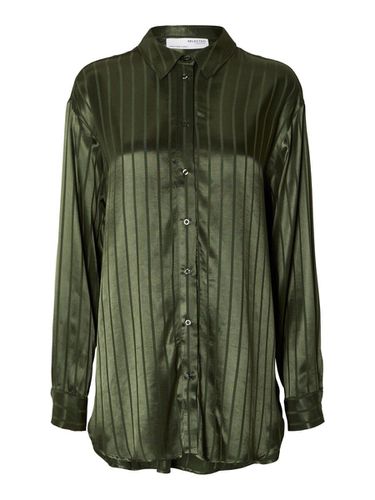 Striped Satin Shirt - Selected - Modalova