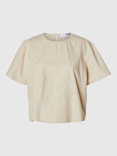 Embroidered Short Sleeved Top - Selected - Modalova