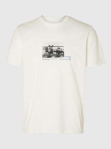 Printed Cotton T-shirt - Selected - Modalova
