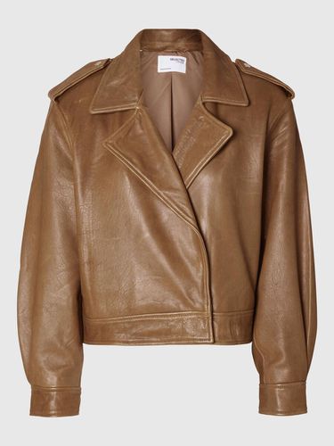 Structured Leather Jacket - Selected - Modalova