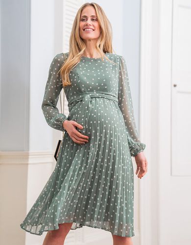 Green Polka Dot 2 in 1 Maternity & Nursing Dress