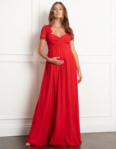 Maxi Maternity & Nursing Dress with Lace Sleeve - Seraphine - Modalova