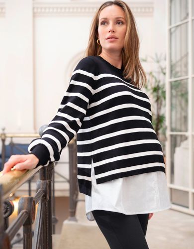 Layered Striped Maternity & Nursing Jumper - Seraphine - Modalova