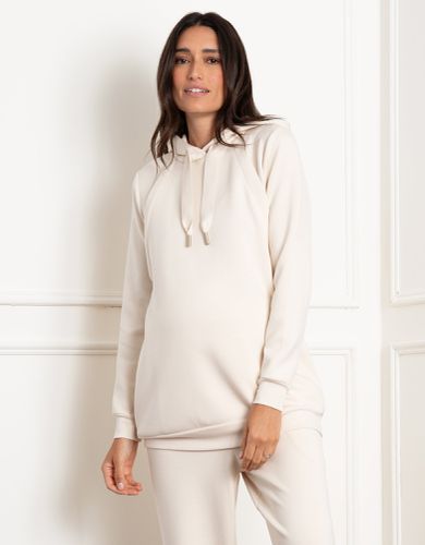 Modal Blend Cream Maternity & Nursing Hoodie - Seraphine - Modalova