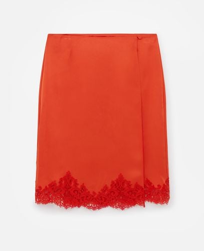 Gonna Midi in Pizzo e Satin, Donna, , Taglia: 38 - Stella McCartney - Modalova