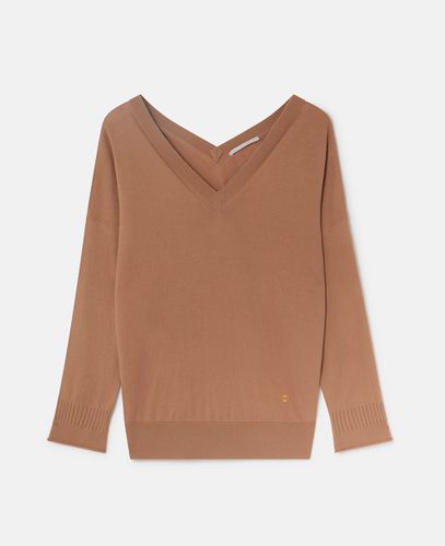 Maglione con Scollo a V e Maniche Lunghe, Donna, , Taglia: S - Stella McCartney - Modalova