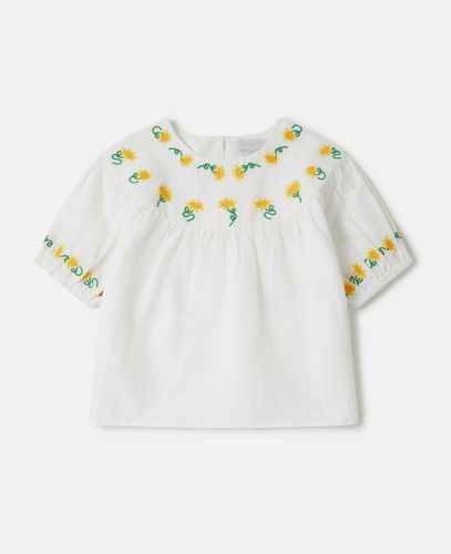 Flower Embroidery Puff Sleeve Top, Woman, , Size: 14h - Stella McCartney - Modalova