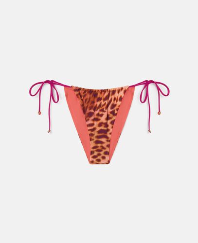 Slip bikini con stampa ghepardo sfumata e laccetti laterali, Donna, , Taglia: M - Stella McCartney - Modalova