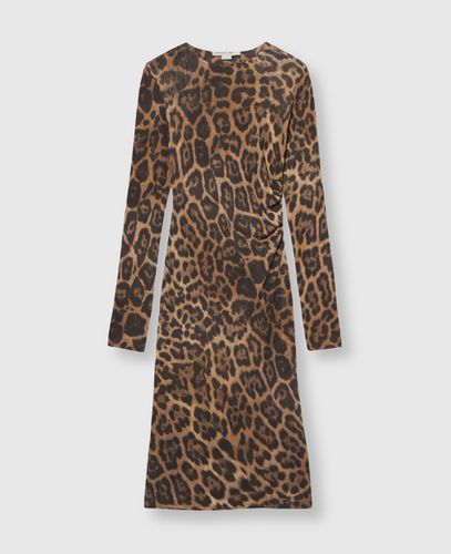 Leopard Long-Sleeve Midi Dress, Donna, , Taglia: M - Stella McCartney - Modalova