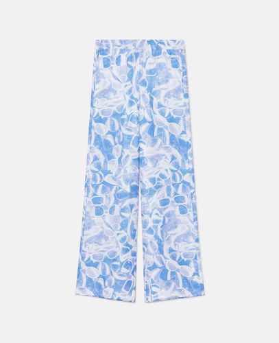 Pantaloni a Gamba Tesa con Stampa Occhiali da Sole, Donna, , Taglia: 46 - Stella McCartney - Modalova