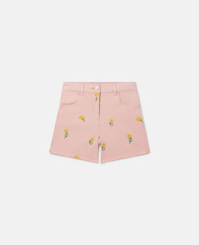 Sunflower Print Denim Shorts, Donna, , Taglia: 14 - Stella McCartney - Modalova