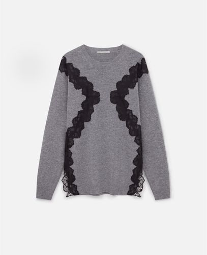 Langaermeliger Pullover mit Spitzeneinsatz, Frau, , Größe: L - Stella McCartney - Modalova