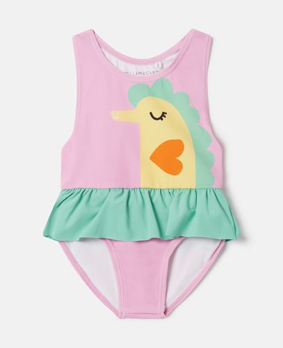 Costume da bagno con volant con stampa cavalluccio marino, Donna, , Taglia: 24m - Stella McCartney - Modalova