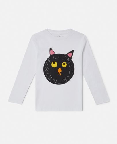 Spooky Cat Logo Long-Sleeve T-Shirt, Woman, , Size: 3 - Stella McCartney - Modalova