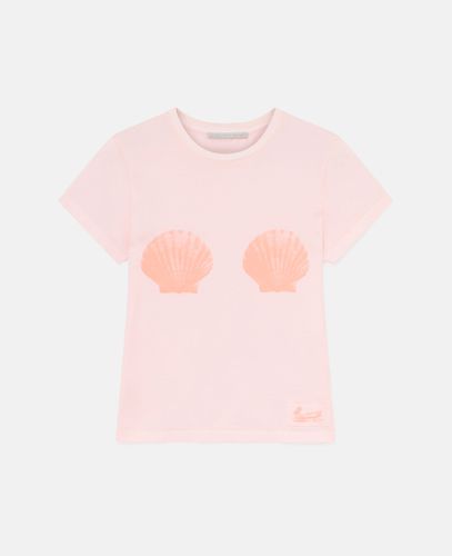 T Shirt mit Rundhalsausschnitt und Muschel, Frau, , Größe: S - Stella McCartney - Modalova