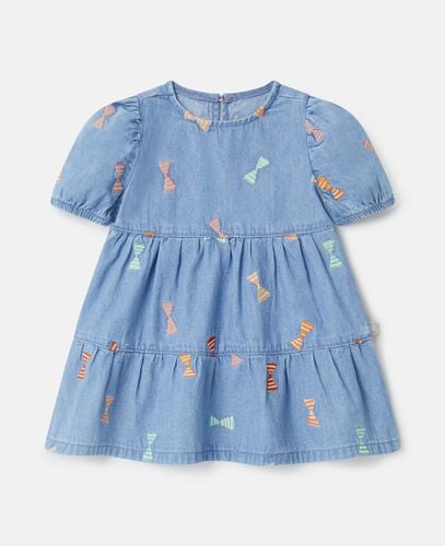 Striped Bow Print Denim Dress, Woman, , Size: 9m - Stella McCartney - Modalova