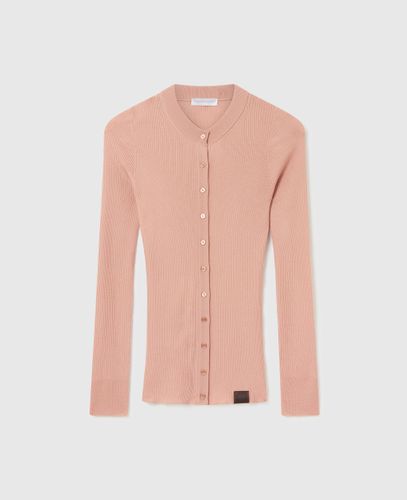Cardigan a col ras du cou en maille cotelee, , , Taille: L - Stella McCartney - Modalova