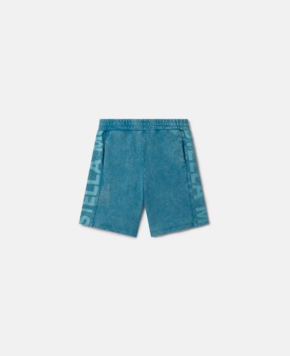 Logo Tape Acid Wash Jersey Shorts, Donna, , Taglia: 8 - Stella McCartney - Modalova