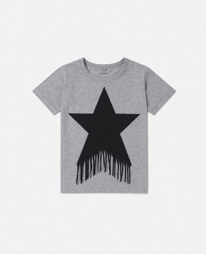 T-Shirt mit Stern-Motiv und Fransen, Frau, , Größe: 8 - Stella McCartney - Modalova