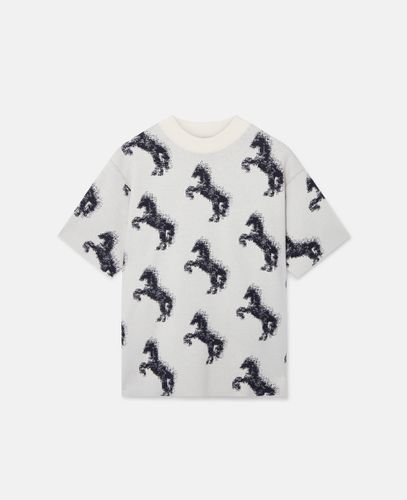 Jacquard-T-Shirt mit gepixeltem Pferd, Frau, , Größe: M - Stella McCartney - Modalova