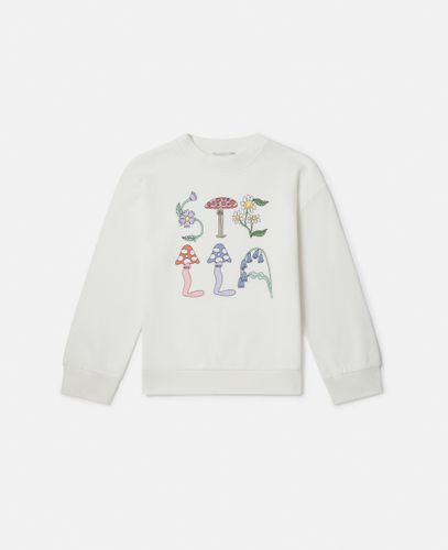 Stella Woodland Lettering Crewneck Sweatshirt, Woman, , Size: 14 - Stella McCartney - Modalova