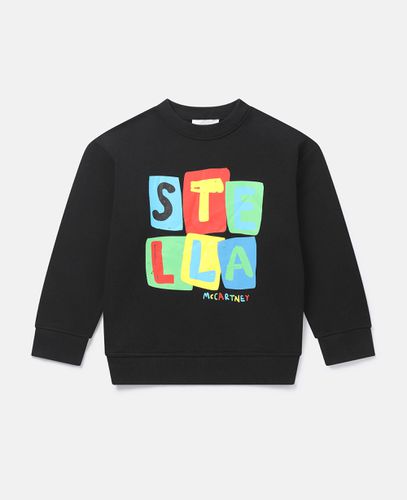 Letter Blocks Print Sweatshirt, Woman, , Size: 10 - Stella McCartney - Modalova
