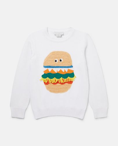 Maglione lavorato a maglia con intarsio Veggie Burger, Donna, , Taglia: 4 - Stella McCartney - Modalova