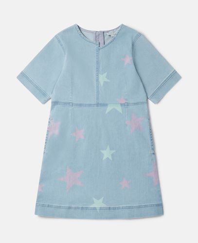 Stella Star Print Denim T-Shirt Dress, Woman, , Size: 3 - Stella McCartney - Modalova