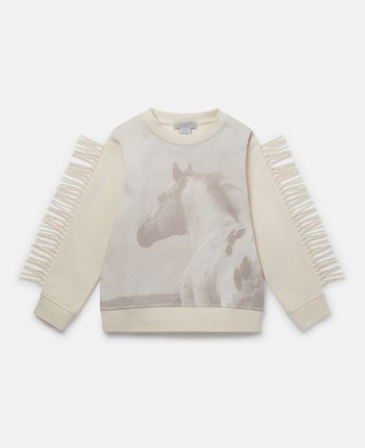 Felpa con Frange con Grafica Cavallo, Donna, , Taglia: 6 - Stella McCartney - Modalova