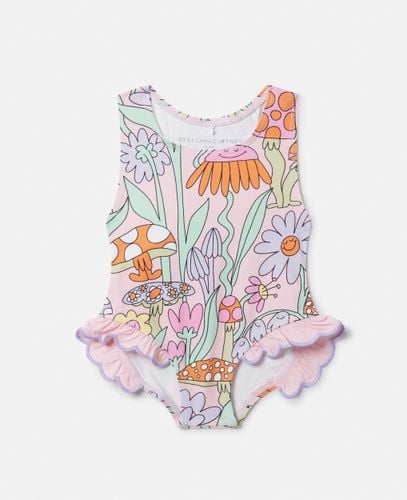 Woodland Print Frilled Swimsuit, Woman, , Size: 9m - Stella McCartney - Modalova