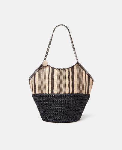 Tote grande Falabella a righe in rafia, Donna - Stella McCartney - Modalova