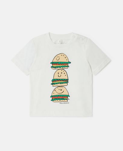 T-shirt con pila di hamburger vegetariani, Donna, , Taglia: 18m - Stella McCartney - Modalova