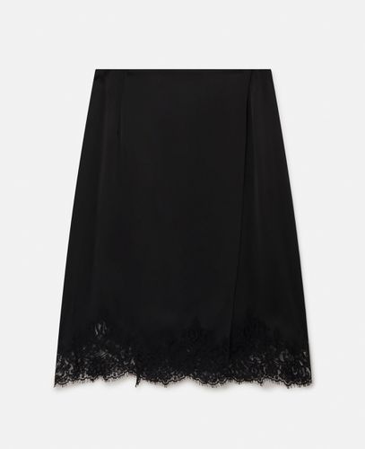 Gonna Midi in Pizzo e Satin, Donna, , Taglia: 42 - Stella McCartney - Modalova