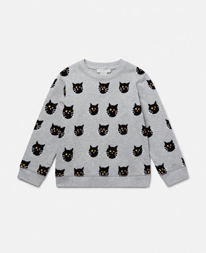 Spooky Cat Pattern Sweatshirt, Woman, , Size: 3 - Stella McCartney - Modalova