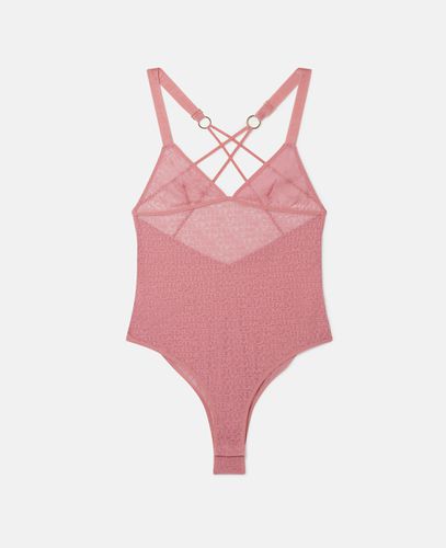 Body in rete con monogramma, Donna, , Taglia: M - Stella McCartney - Modalova