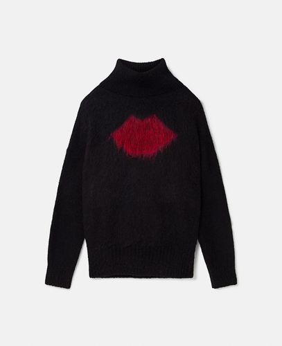 Langärmeliger Rollkragenpullover mit Lippen-Grafik, Frau, , Größe: M - Stella McCartney - Modalova