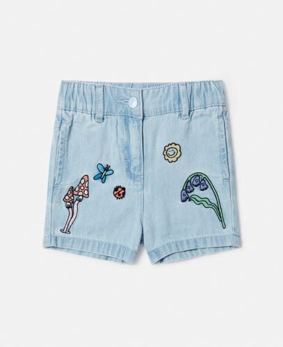 Woodland Friends Elasticated Denim Shorts, Woman, , Size: 12m - Stella McCartney - Modalova