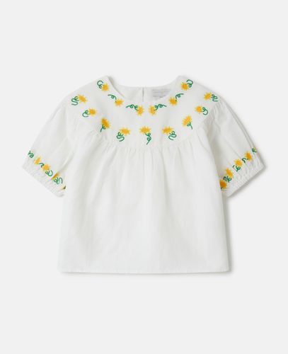 Flower Embroidery Puff Sleeve Top, Donna, , Taglia: 4 - Stella McCartney - Modalova