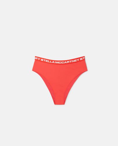Logo Tape High-Waisted Bikini Briefs, Woman, , Size: S - Stella McCartney - Modalova