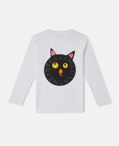 Maglietta a Maniche Lunghe Logo Gatto da Brivido, Donna, , Taglia: 5 - Stella McCartney - Modalova